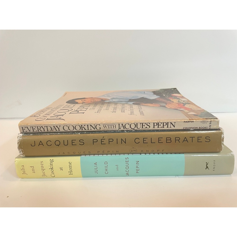 Jacques Pepin Julia Child‎ Cookbook Set 3 Books Everyday Cooking Celebrates Home
